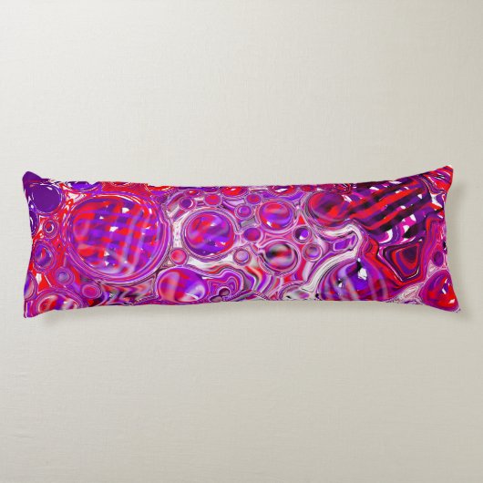 Rood en Paars fluïde kunst Lichaamskussen (Achterkant)