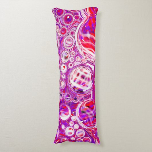 Rood en Paars fluïde kunst Lichaamskussen (Voorkant Verticaal)