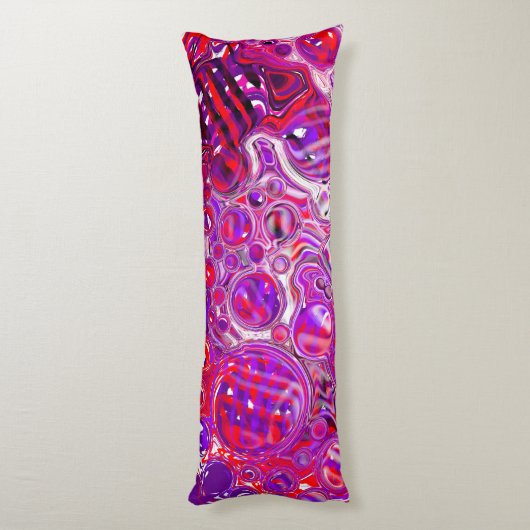 Rood en Paars fluïde kunst Lichaamskussen (Achterkant (Verticaal))