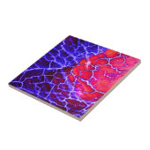 Rood en Paars gekraakt kwartskristal Tegeltje (Zijkant)