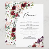 Rood en Paars Herfst Bloemen Weddenemkaart (Voorkant / Achterkant)
