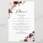 Rood en Paars Herfst Bloemen Weddenemkaart (Voorkant)