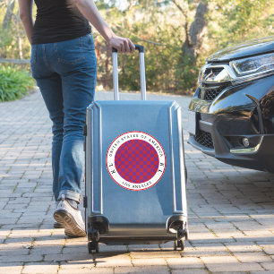 Rood- en Paars klokbord voor Vaktiesticker Sticker