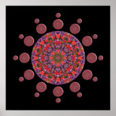 Rood en Paars Tulip Mandala Fractal Poster (Voorkant)