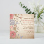  Rood- en paarse bloemen Weddenschappen Kaart (Staand voorkant)