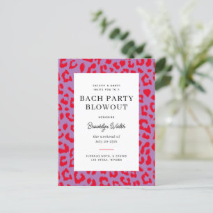 Rood en Paarse Dierenprint Bachelorette Party Briefkaart