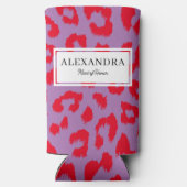 Rood en Paarse Dierenprint Bachelorette Party Seltzer Blikjeskoeler (Achterkant)