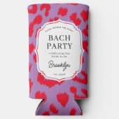 Rood en Paarse Dierenprint Bachelorette Party Seltzer Blikjeskoeler (Voorkant)