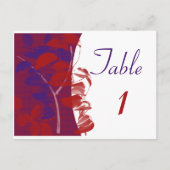 Rood en Paarse Leaf Design Tafelnummer (Voorkant)