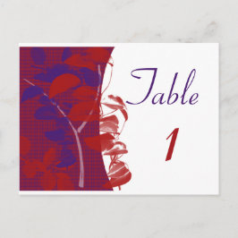 Rood en Paarse Leaf Design Tafelnummer