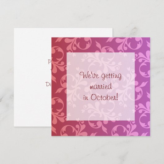 Rood- en Paarse-roluitnodiging Kaart (Voorkant / Achterkant)