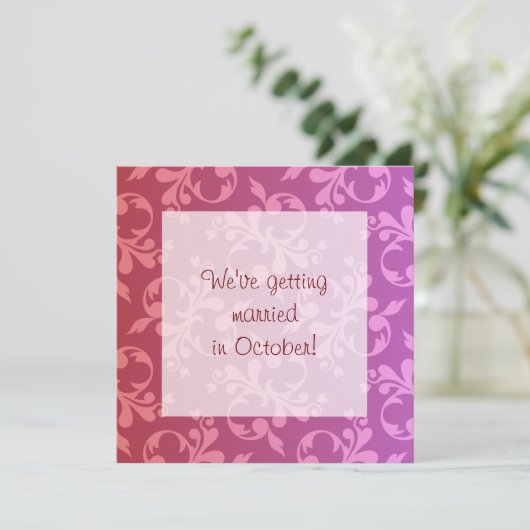 Rood- en Paarse-roluitnodiging Kaart (Staand voorkant)