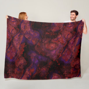 Rood en Paarse steen abstract Fleece Deken