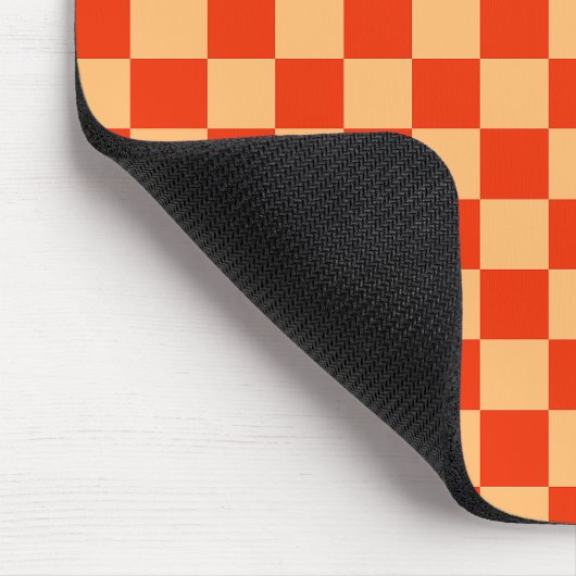 Rood en Perzik Check Checkerboard Patroon Muismat (Hoek)