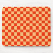 Rood en Perzik Check Checkerboard Patroon Muismat (Voorkant)
