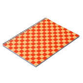 Rood en Perzik Check Checkerboard Patroon Notitieboek (Linkerzijde)
