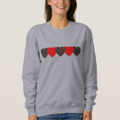 Rood en Pewter Hart Voetbal Donker Trui (Voorkant)