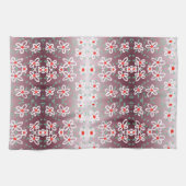 Rood en pruim bloemige handdoek (Horizontaal)