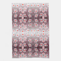 Rood en pruim bloemige handdoek