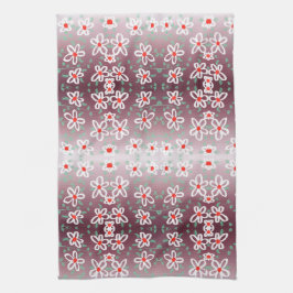 Rood en pruim bloemige handdoek