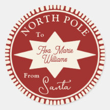 Rood en room uit Santa Kerst sticker