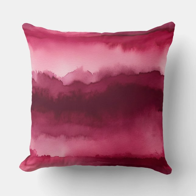 Rood en roos abstract kussen (Voorkant)