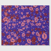 Rood- en roos-kussens in paars cadeaupapier (Vlak)