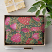 Rood en roze aardbeienpatroon tissuepapier (Geschenk)