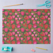 Rood en roze aardbeienpatroon tissuepapier (Craft)