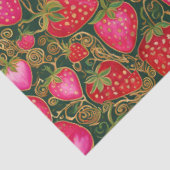 Rood en roze aardbeienpatroon tissuepapier (Detail)