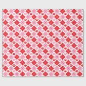 Rood en roze argyle Paw-patroon voor afdrukken en Cadeaupapier (Vlak)