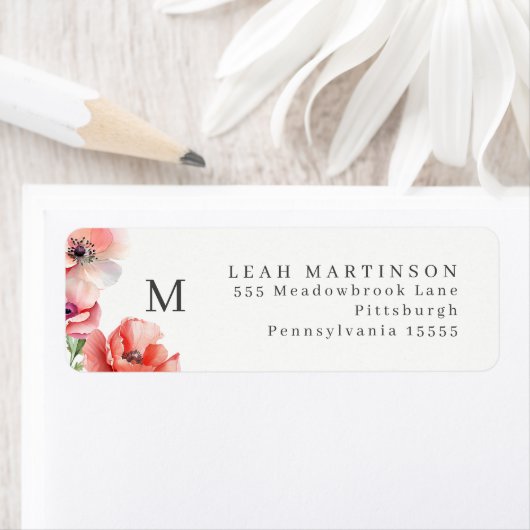 Rood en roze blauw waslabel etiket (Insitu)