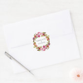 Rood en Roze Bloemen Envelopzegel van het Verlovin Ronde Sticker (Envelop)