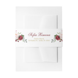 Rood en Roze Bloemen Quinceañera Uitnodigingen Wikkel