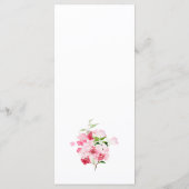 Rood en Roze Bloemen Vrijgezellenfeest Menu (Achterkant)