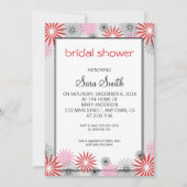 Rood en Roze Bloemen Vrijgezellenfeest uitnodigen Kaart (Voorkant)