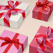 Rood en Roze Brede Streep Satijnen Lint