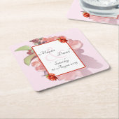 Rood en roze bruine bruinvissen kartonnen onderzetters (Schuin)