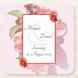 Rood en roze bruine bruinvissen kartonnen onderzetters