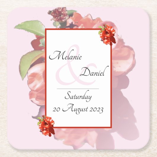 Rood en roze bruine bruinvissen kartonnen onderzetters (Voorkant)