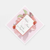 Rood en roze bruine bruinvissen servet (Hoek)