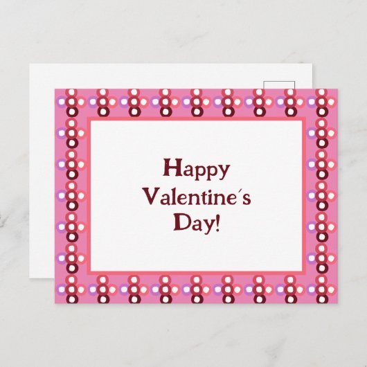 Rood en Roze Bubble Patroon Uitnodiging Briefkaart (Voorkant / Achterkant)