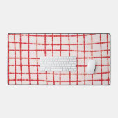 Rood en Roze Check Patroon Levendig en Stijlvol Bureaumat (Keyboard & Muis)