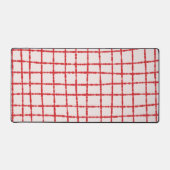 Rood en Roze Check Patroon Levendig en Stijlvol Bureaumat (Voorkant)