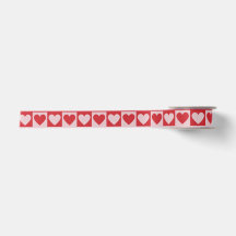 Rood en Roze Checkerboard Heart Ribbon