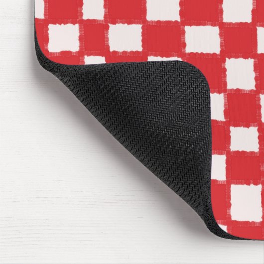 Rood en Roze Checkerboard Patroon Vet en Stijlvol Muismat (Hoek)