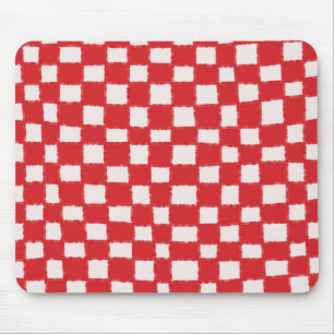 Rood en Roze Checkerboard Patroon Vet en Stijlvol Muismat