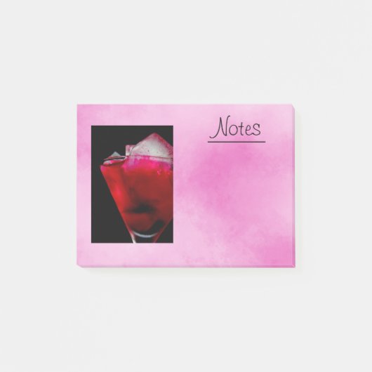 Rood en roze cocktail verfrissen post-it® notes (Voorkant)