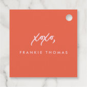 Rood en roze Cutie XOXO Valentijn Gift Labels (Achterkant)