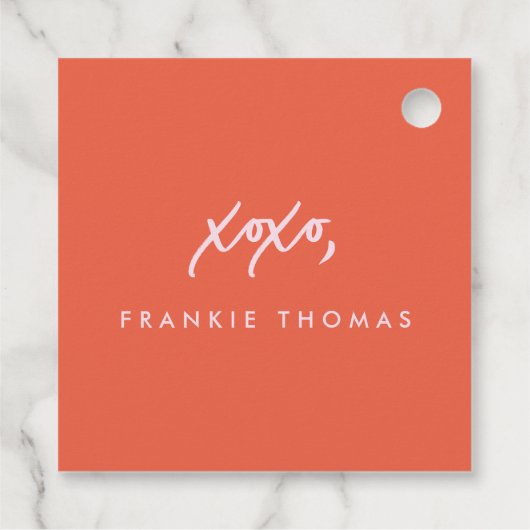 Rood en roze Cutie XOXO Valentijn Gift Labels (Achterkant)